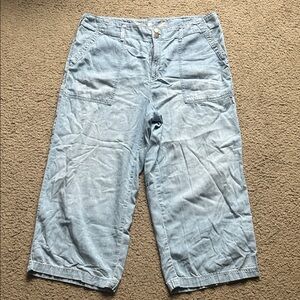 Seven7 Chambray Cropped Wide Leg Pants